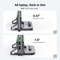 UGREEN Vertical Laptop Stand Holder for Desk Compatible with MacBook Pro, MacBook Air Stand Vertical Aluminum Adjustable for Up to 17.3 Inch Gaming Laptop, Gray - Image 3