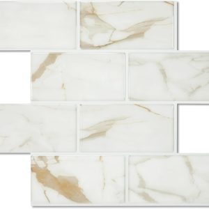 STICKGOO 10-Sheet Subway Tile Peel and Stick Backsplash, Self Adhesive Vinyl Wall Tiles, Stick on Backsplash for Kitchen and Bathroom(Thicker Design)