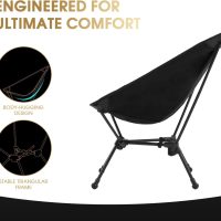 MOON LENCE Portable Snap-Lock Camping Chair, Folding Compact Chair, Lightweight Foldable Backpacking Support 330 lbs (Black) - Image 5