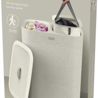 Joseph Joseph Tota 90 liter/23.8 gallon Laundry Hamper Separation Basket with lid, 2 Removable Washing Bags with Handles - Ecru - Image 5