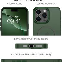 BENTOBEN Magnetic for iPhone 16 Pro Max Case,(Compatible with MagSafe) (Military Grade Drop Protection) Slim Translucent Matte Shockproof with Anti-Fingerprint Phone Case 6.9",Green - Image 2