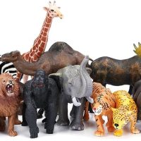 BOLZRA Safari Animals Figures Toys, Realistic Jumbo Wild Zoo Animal Figurines Plastic African Jungle Animals Playset for Kids Toddlers, 14 Piece Gift Set - Image 2