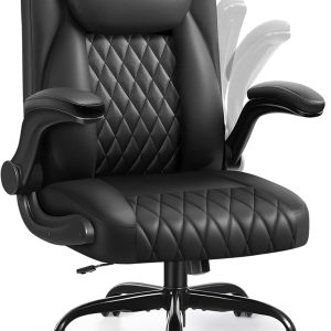 COMHOMA Leather Office Chair Ergonomic Computer Gaming Chair with Comfy Back Support, Executive Mid-Back,Small Gmaing Chair with Adjustable Armrests, for Short People Use, Rolling Swivel for Adults