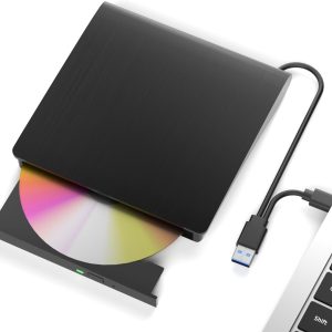External Bluray Drives, Portable 3D External Blueray/DVD Drive for Pc, Support 50G Disc R/W USB 3.0 Type-C Blu Ray Burner for Laptop, External Bluray Burner Compatible with Windows, Mac OS, Linux