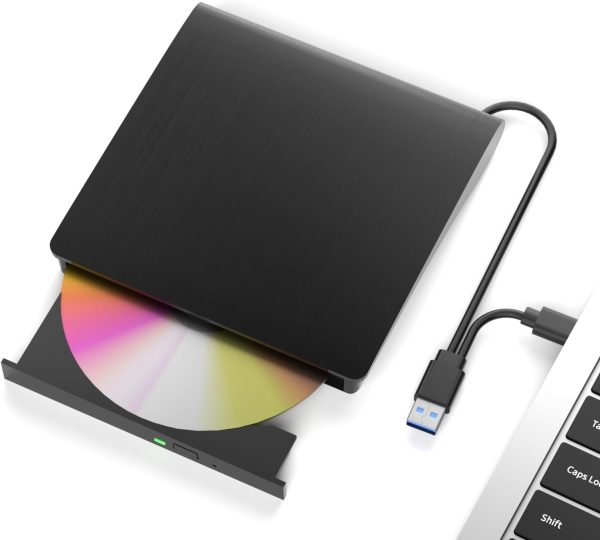 External Bluray Drives, Portable 3D External Blueray/DVD Drive for Pc, Support 50G Disc R/W USB 3.0 Type-C Blu Ray Burner for Laptop, External Bluray Burner Compatible with Windows, Mac OS, Linux