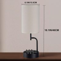 Dreamholder Table Lamp with 3 USB Charging Ports, Modern Desk Lamp with AC Outlet and Phone Stands, Perfect Bedside Lamp for Bedroom, Living Room, Office (Pack of 2), Cream - Image 5