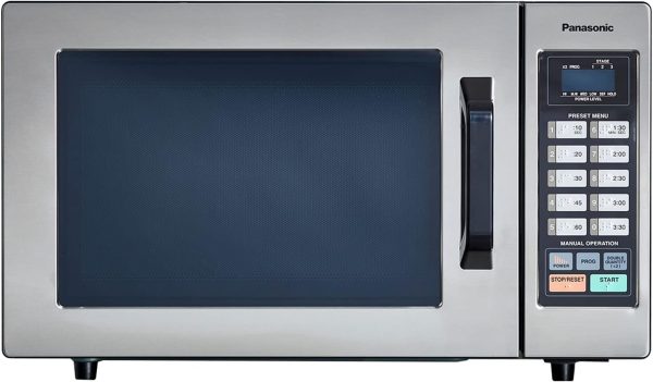 Panasonic NE-1054F Compact Light-Duty Countertop Commercial Microwave Oven with 10 Programmable Memory and Touch Screen Control, 1000W of Cooking Power, 0.8 Cu. Ft, Stainless Steel