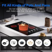 AMZCHEF 30 Inch Electric Cooktop, Built-in with 4 Burners Max 7000W with ETL Safety Certified, 30" Glass Ceramic Cook Top,Knob control, Hot Surface Indicator,220V - 240V Hard Wire, No Plug - Image 6