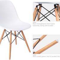 Furmax Modern Style Dining Chair Mid Century Modern DSW Chair, Shell Lounge Plastic Chair for Kitchen, Dining, Bedroom, Living Room Side Chairs Set of 4(White) - Image 7