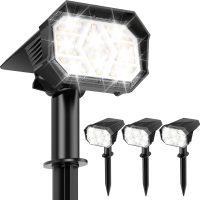 Brightown 4Pack Solar Spot Lights Outdoor with 58 LED & 1800mAh, IP67 Solar Lights Outdoor Waterproof with 3 Light Modes, 2-in-1 Dual Use Outdoor Solar Lights for Yard, Garden and Pathway (Cool White) - Image 8