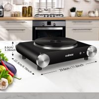 CUSIMAX Electric Hot Plate for Cooking Portable Single Burner 1500W Cast Iron hot plates Heat-up in Seconds Adjustable Temperature Control Stainless Steel Non-Slip Rubber Feet Upgraded Version B101 - Image 6