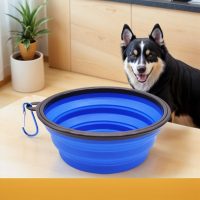 Collapsible Dog Bowls for Travel, Portable Water Bowl for Dogs Cats Pet Foldable Feeding Watering Dish(Green) - Image 2