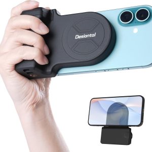 Magnetic Camera Grip for iPhone Magsafe Phone Video Shooting Handle Bluetooth Bracket Shift Cam Progrip Smartphone Photography with Tripod for iPhone 16 15 14 13 12 11 Pro Max Vlog Video