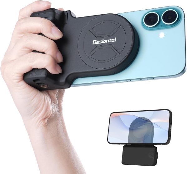 Magnetic Camera Grip for iPhone Magsafe Phone Video Shooting Handle Bluetooth Bracket Shift Cam Progrip Smartphone Photography with Tripod for iPhone 16 15 14 13 12 11 Pro Max Vlog Video