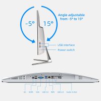 All in One Desktop Computer for Home Office,HD Webcam,Intel N5095 Processor,16GB RAM, 512GB SSD, Windows 11, WiFi 6, Bluetooth 5.2, Includes Wired Keyboard and Mouse Set - Image 4