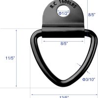 BUSY-CORNER Tie Down Anchors for Trailer, Warehouse, Boat, 10 PCS of Heavy Duty Steel V Ring Bolts, Pickups Truck Accessories(Black) - Image 3