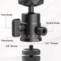 Mini Ball Head, ULANZI H28 Panoramic Tripod Head + Dual Hot Shoe Mount DSLR Camera Mount Adapter Photograph Attachment Accessories for Action Cameras Cam Smartphone Light Microphone Loading 5.5lb - Image 3