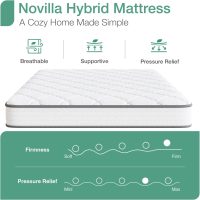 Novilla Twin Mattress, 8 inch Twin Bed Mattress in a Box, Hybrid Mattresses for Back Pain Relief & Support, Mattresses with Comfortable & Durable Support, Certipur-Us Certified - Image 6