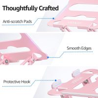 Urmust Laptop Stand for Desk Aluminum Computer Stand Riser Holder for Laptop Compatible with MacBook Air Pro, Dell, HP, Lenovo Samsung, Alienware All Laptops 11-15.6"(Pink) - Image 8