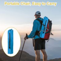 Folding Camping Chair with Cup Holder & Storage Bag, 225lbs Capacity, Large Anti-Sink Feet, Breathable PE Coated Fabric for Outdoor, Hiking, Beach, Fishing, Backpacking, Blue - Image 6