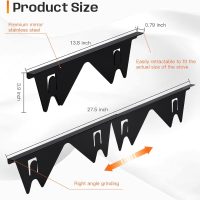 Stainless Steel Stove Gap Covers,Stove Gap Filler, Range Trim Kit, Stove Gap Guards, Heat Resistant and Easy to Clean, Easy retractable Length 13.8" to 27.5", Width 0.79",Black(2PCS) - Image 2