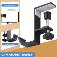 Headphone Stand Hanger Holder, Under Desk Aluminum Alloy Headset Stand with Fit for Gaming PC Accessories,Under Desk Clamp Hook Mount Suitable for Xbox/PS4 Controller, Office, Computer Desk (Black) - Image 8