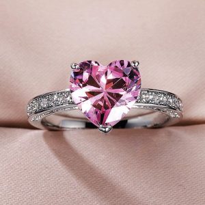 1pc Stylish Heart Ring For Women For Valentine's Day Gift Wedding Engagement Jewelry