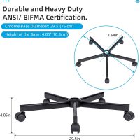 Criss Cross Home Office Swivel Chair Base – Durable, Steady and Easy Installation – Perfect for Criss Cross and Cross Legged Chairs with Replacement Casters (Black,Base+Wheel) - Image 2