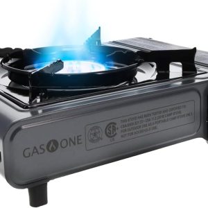 Gas One Portable Butane Camping Stove with Case: Automatic Ignition, Precise Heat Control - Camping & Tailgating and Outdoor Cooking