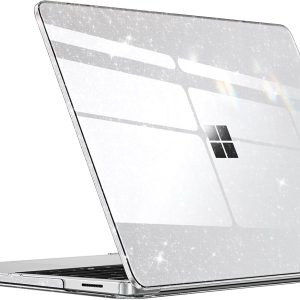 Fintie Case for 13.8 Inch Microsoft Surface Laptop 7 2024 (Model: 2036) - Protective Slim Snap On Hard Shell Cover (Glittering Clear)