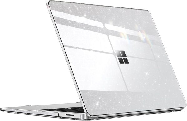 Fintie Case for 13.8 Inch Microsoft Surface Laptop 7 2024 (Model: 2036) - Protective Slim Snap On Hard Shell Cover (Glittering Clear)
