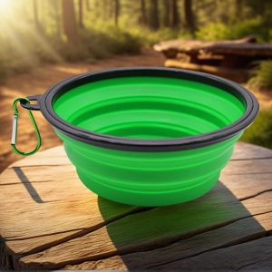 Collapsible Dog Bowls for Travel, Portable Water Bowl for Dogs Cats Pet Foldable Feeding Watering Dish(Green)