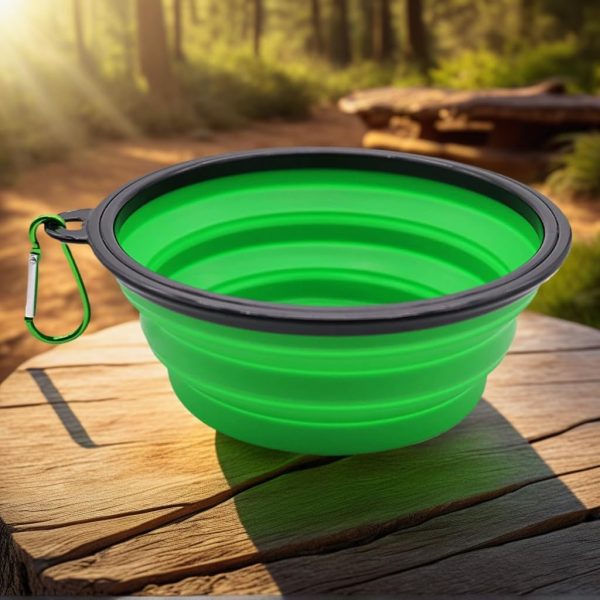 Collapsible Dog Bowls for Travel, Portable Water Bowl for Dogs Cats Pet Foldable Feeding Watering Dish(Green)