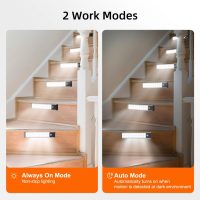 Under Cabinet Lighting, Equipped with Motion Sensor, Rechargeable Battery Operated，3-Level Adjustable Brightness, 3 Pack Magnetic Under Counter Lights for Kitchen, Closet, Pantry, 7.8" - Image 7