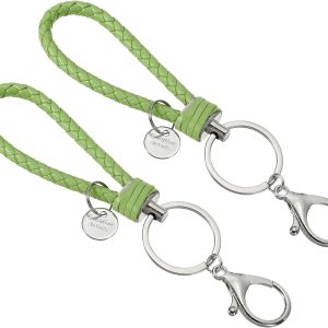 Keychain Bracelet, Woven Leather Wristlet Keychain for Women and Men for Car Keys, Bag Decoration