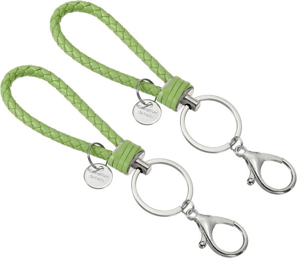Keychain Bracelet, Woven Leather Wristlet Keychain for Women and Men for Car Keys, Bag Decoration