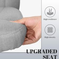 Criss Cross Chair, Extra Wide Armless Rolling Office Desk Chair with Wheels, Plus Size Viral Vanity Legged Chair, Bedroom, Grey - Image 4