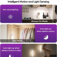 2 Pack Under Cabinet Lighting, 3 Color Temperature Motion Sensor Light Indoor, 2200mAh Rechargeable Closet Lights Motion Sensored, Adjustable Brightness, Under Counter Lights for Kitchen - Image 6