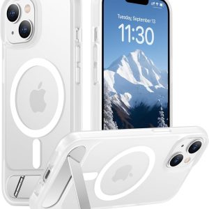 Temdan Magnetic Compatible with iPhone 14 Case/iPhone 13 Case,[Built-in Invisible Kickstand][Compatible with MagSafe][Military Grade Shockproof] Slim Translucent Matte Phone Case for iPhone 14/13 6.1"
