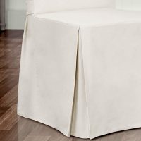 SureFit Home Decor Essential Twill Full Length Dining Room Chair One Piece Slipcover, Relaxed Fit, 100% Cotton, Machine Washable, White Color - Image 5