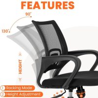 NEO CHAIR Office Desk Computer Chair Ergonomic Mesh Gaming Mid Back Seat with Comfy Lumbar Support Adjustable Height Swivel for Home Task (Black) - Image 6