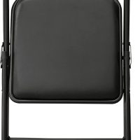 Amazon Basics Comfortable Vinyl-Padded Metal Steel Folding Chairs, Black, 4-Pack - Image 5