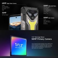 Ulefone Armor 34 PRO 5G AI Rugged Smartphone with Projector.25500mAh(66W),32GB+512GB Andriod 15 Phone,6.95 FHD+ IP68 Waterproof,64MP+50MP+50MP Camera,1100 LMS LED Light,Widevine L1,NFC,IR Blaster - Image 4