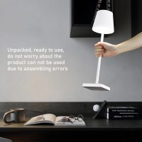 HASUN 2Pack Cordless Table Lamp, LED Rechargeable Desk Lamp, 5200mAh Battery Table Light, Aluminum Shell, 3 Color Stepless Dimming for Outdoor/Patio/Camping White - Image 2