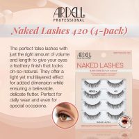 Ardell Naked Lashes 420 Multipack, Lightweight Natural Look, Invisiband for Comfort, Perfect for Everyday Wear, 4-Pairs, 1-Pack - Image 2