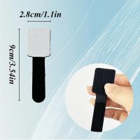 Hook and Loop Cable Ties Self Adhesive Car Desk Cable Ties Hook and Loop Strap Sticky Cord Organizer Cable Clip Household & Office Essentials(Black) - Image 3