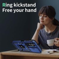 for Samsung Galaxy A13 5G Case, Galaxy A13 5G Phone Case,Slide Camera Cover HD Screen Protector Military Grade Magnetic Ring Holder Shockproof Kickstand Protective Case, Navy Blue - Image 3
