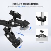 Neewer Action Camera Mount Kit with Super Clamp, Soft Tube, Adapter, Phone Holder for Flat/Round Surfaces, Compatible with GoPro, Insta360, DJI Action Camera, Smartphone - Image 4