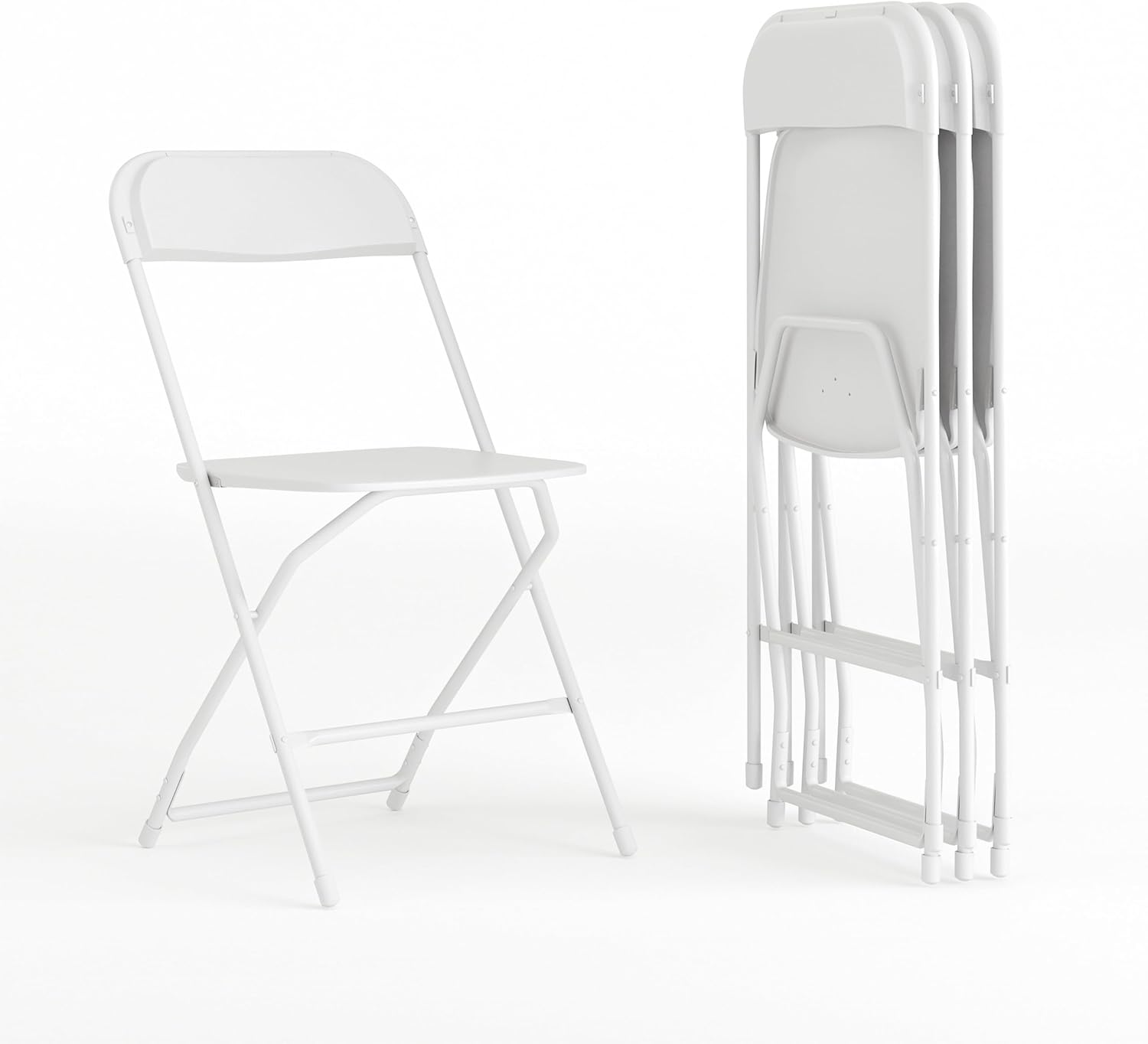 Flash Furniture Hercules Series Plastic Folding Chair – White – 4 Pack 650LB Weight Capacity Comfortable Event Chair-Lightweight Folding Chair
