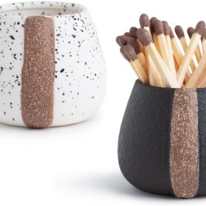 Ceramic Match Holders with Striker - Set of 2 - Candle Accessories - Candle Lover Gifts - Housewarming Gift - Matches NOT included